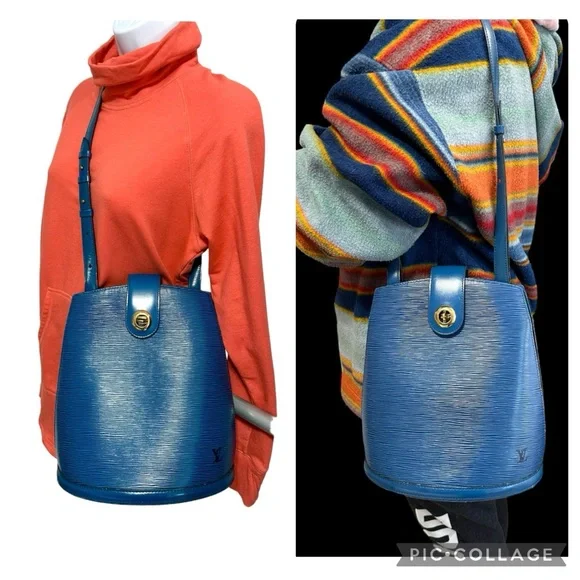 SALE! 💙Vintage 1993 LV Cluny Blue Epi Leather Bucket Bag - Picture 4 of 15